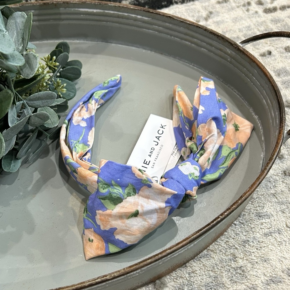 Janie and Jack Toddler Girls Periwinkle Floral Headband with Bow NEW One Size